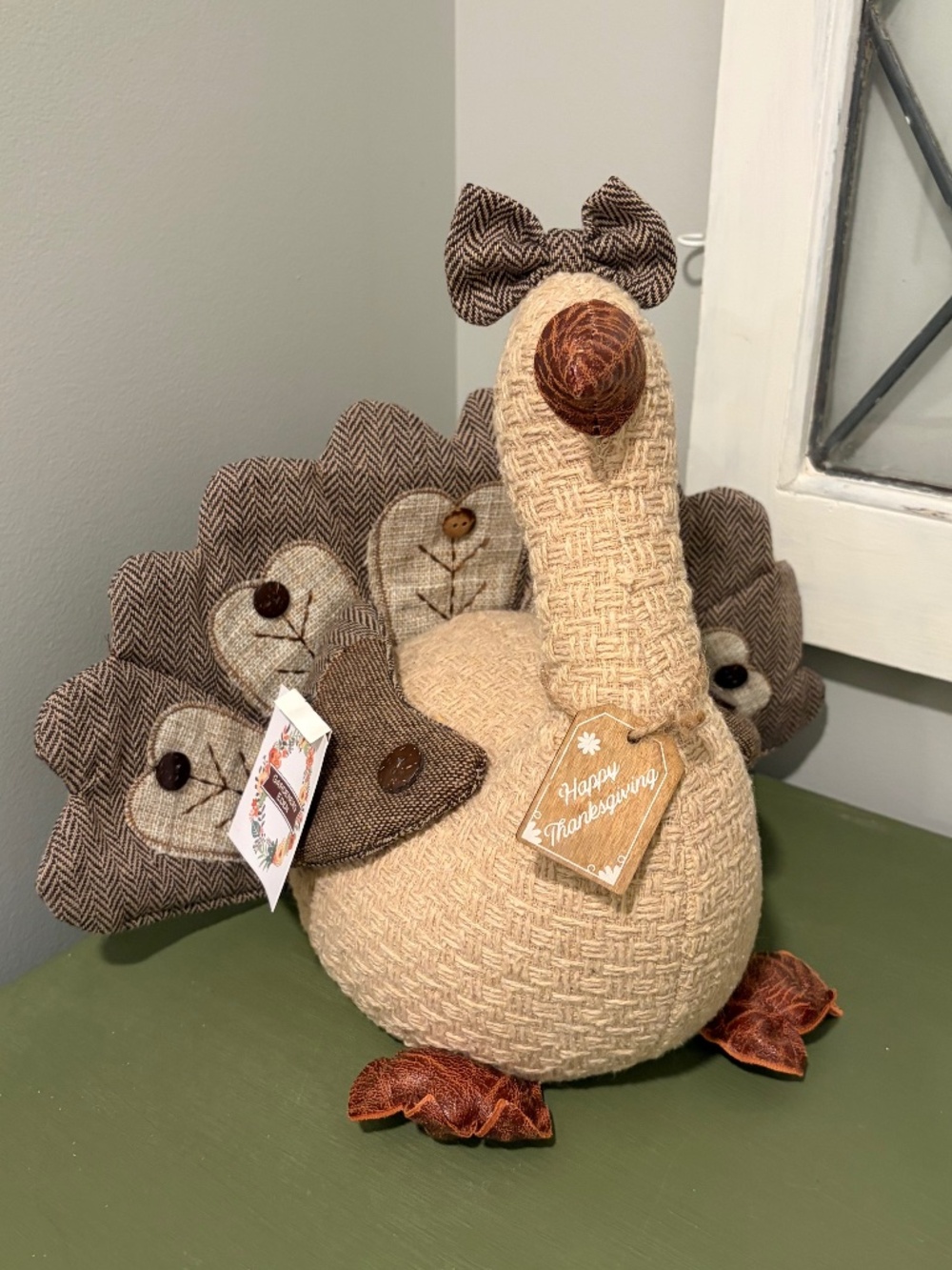 Gardeners Eden "Goose-Turkey" Fabric Thanksgiving Figurine 🤎🍂 NWT cottage home